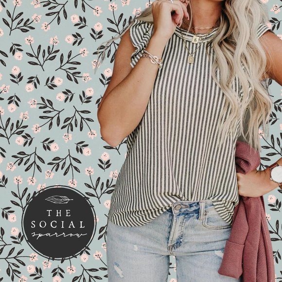 Stripe Ruffle Tank - Picture 2 of 4